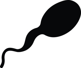Sperm Cell silhouette vector art Illustration