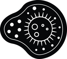 Vacuole silhouette vector art illustration and minimal black and white design