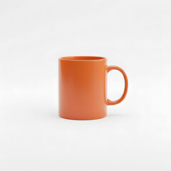 orange mug on white background
