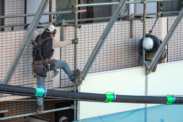 マンション解体現場の作業員