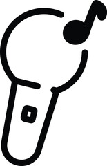 Microphone icon with music note symbol