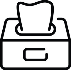 Simple outline icon of tissue box