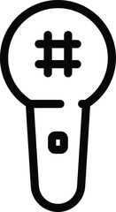 Simple outline icon of professional microphone