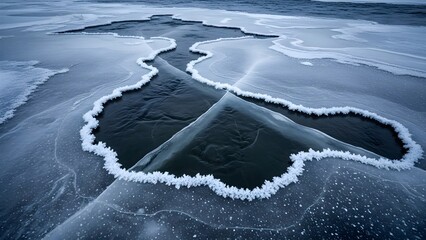 Frozen Lake Ice Formation