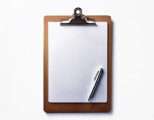 Blank clipboard with an empty paper sheet on an office notepad for business notes, document checklists, and educational messages isolated as a vector illustration page with copy space to write a list
