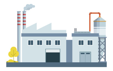 Naklejka premium Factory Complex Vector – Industrial Zone Illustration