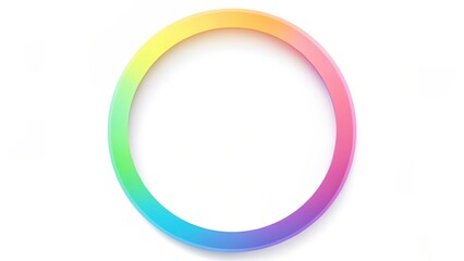 A vibrant spectrum ring, a colorful circular frame ideal for presentations, announcements, or design projects, with a soft gradient effect and a clean, minimalist aesthetic.