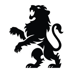 Obraz premium Black heraldic lion vector illustration