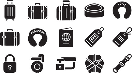 Travel icons for planning and adventure