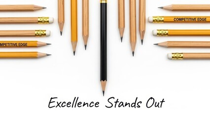 A Black Pencil Stands Out Amongst Yellow Pencils