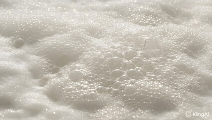Abstract Foam and Soap Bubbles Texture in Soft White Tones