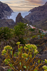 Masca village in morning mist