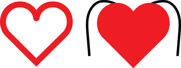 red heart on white background