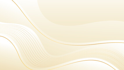 Abstract beige luxury wave background with gold lines. Elegant cream gradient design for beauty products, templates, banners, sales, awards, events, websites, pages and more