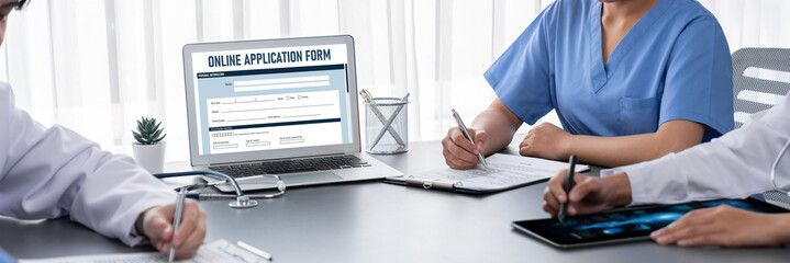 Online application form for brisk registration on the internet website