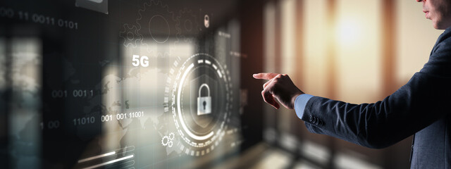 Protection of network data and mobile networks. Technology concept