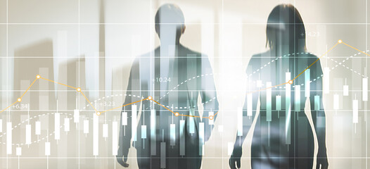 Financial growth indicators with positive trends showing values growth