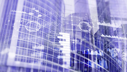 Financial graph diagram investment business intelligence concept