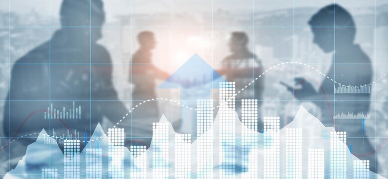 Business intelligence marketing finance management. Mixed Media - Powered by Adobe