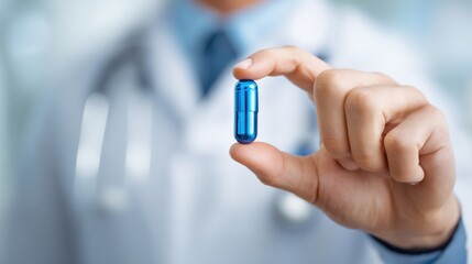 The Physician's Prescription: A medical professional holds a single, vibrant capsule, embodying the essence of healing and healthcare. The image evokes a sense of trust, expertise.