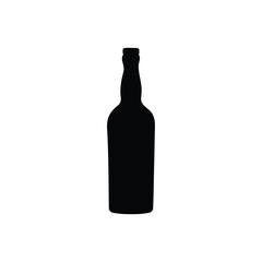 Vintage whisky bottle silhouette icon vector flat design.