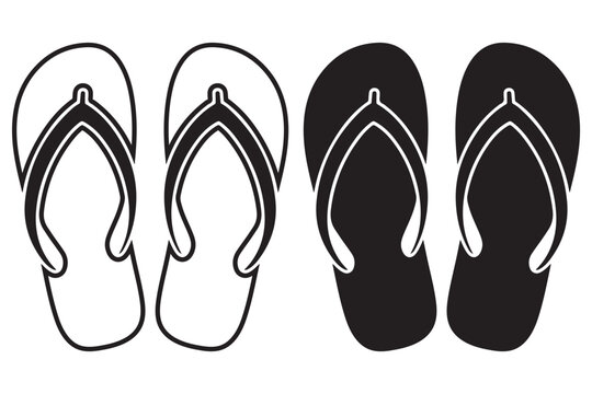 Casual Flip Flop Footwear Icon Vector Design