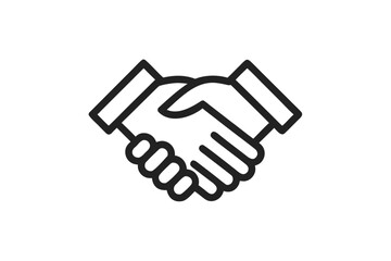 Fototapeta premium Minimalist Handshake Line Icon – Partnership, Agreement, and Business Collaboration Symbol