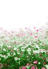 Abstract Green and Pink Cellular Pattern with White Space.