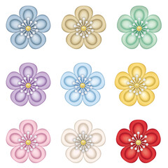 つまみ細工　梅の花のアイコン