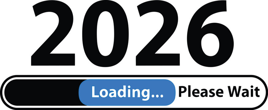2026 loading please wait futuristic concept Vector