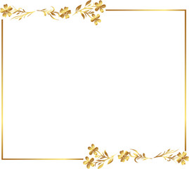 Naklejka premium frame with leaves gold border Golden Border Warm Color Frame