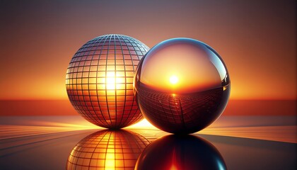 Sparkling Orbs at Sunset