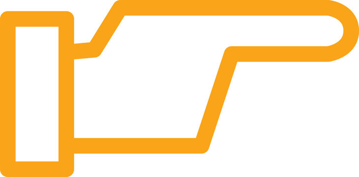 Orange pointing finger accuse or blame outline icon vector illustration
