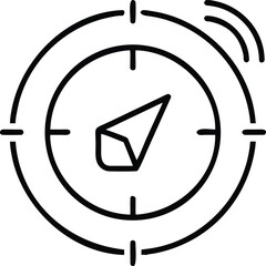 Compass with targeting reticle and signal waves icon