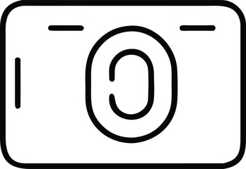 Camera icon with fingerprint on white background photo