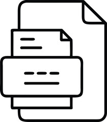 Document printing icon with lines on white background