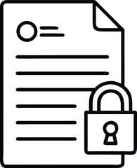 Document with Padlock Icon paper file