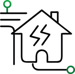 Smart Home Energy Icon electricity house