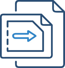 Document with Arrow and Dashed Line Icon file paper