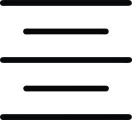 Horizontal Lines Icon with Thick Black Strokes parallel