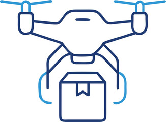 Drone Carrying Package Line Art Icon delivery technology