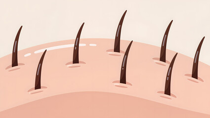Body Hair Growth And Hair Follicles Illustration For Shaving And Epilation Concept