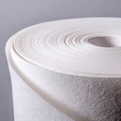 Close up of rolled unfinished white paper for crafts and creative projects