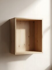 Minimalist wooden wall shelf