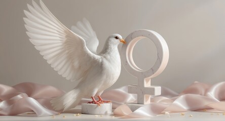 Women&rsquo;s Day Dove and female sign