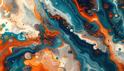 Luxury Abstract Marble & Fluid Stone Collection – White Calacatta Marble with Gold Veins and Ultra-Detailed Teal, Emerald, and Orange Agate Flow Textures, Premium Decorative Surfaces for Interior Desi