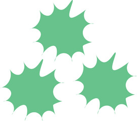 Three green starburst shapes isolated