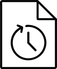 Document Icon with Clock and Circular Arrow time history
