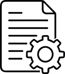 Document Icon with Gear Symbol and Text Lines cogwheel