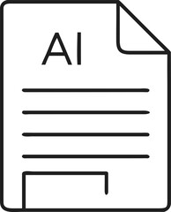 Document with AI text and lines paper artificial intelligence